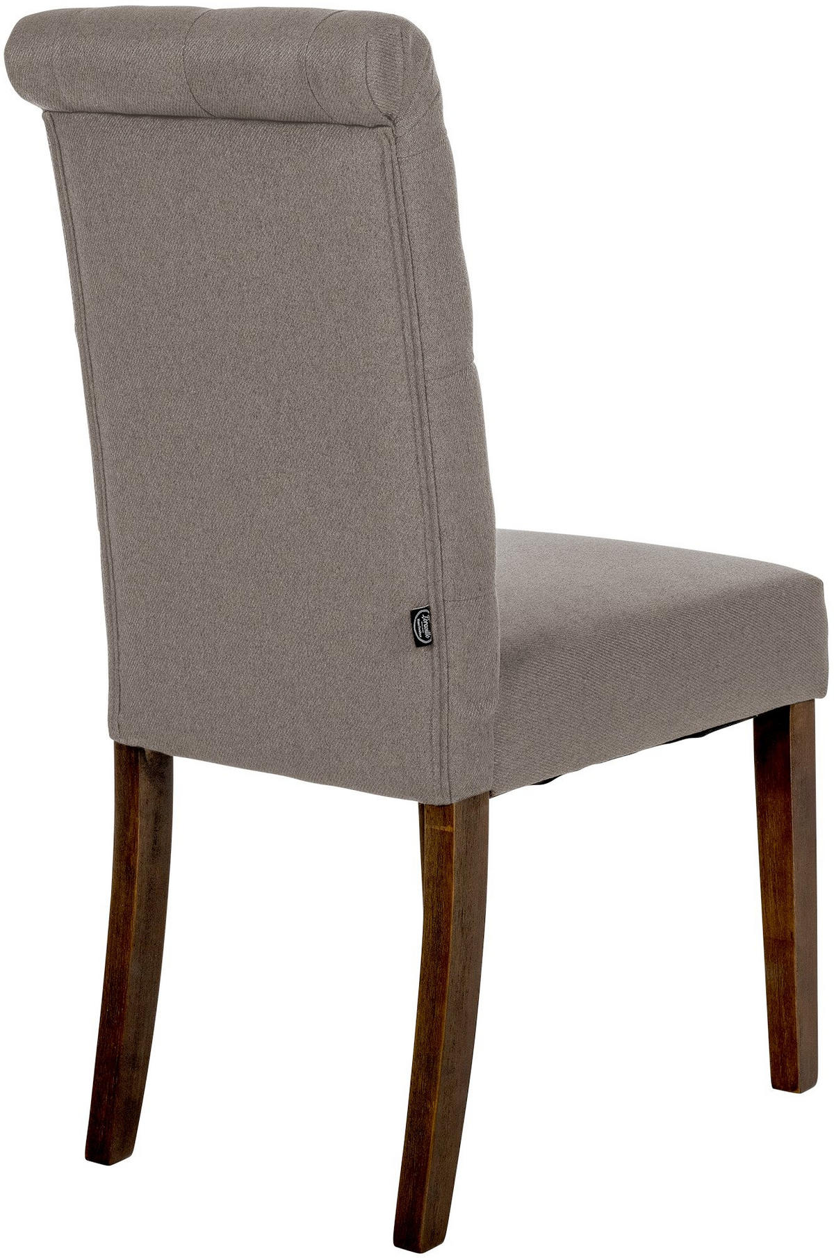 STUHL Stoff taupe - Taupe/Walnussfarben, Holz/Textil (45/98/63cm) - CLP
