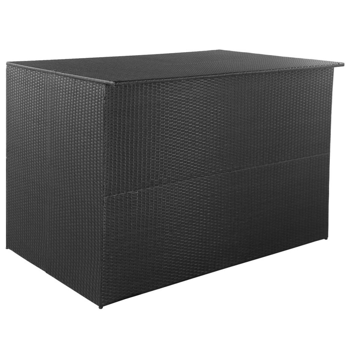 GARDEN-AUFLAGENBOX Schwarz 150x100x100 cm Poly Rattan - Schwarz, Kunststoff (150/100/100cm) - furnicato