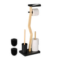 WC-GARNITUR - Schwarz, Holz/Kunststoff (30/80/20cm) - Relaxdays