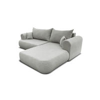 ECKSOFA BRAVO 280/180 in Bouclé Hellgrau rechts - Hellgrau, Holz/Holzwerkstoff (280/180cm) - Deine Möbel 24