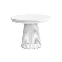 ESSTISCH Lumi im Loft-Stil, ausziehbar Ø 120–200 cm, Metallbeinen, Weiß - Weiß, Metall (120/120/77cm) - Beautysofa
