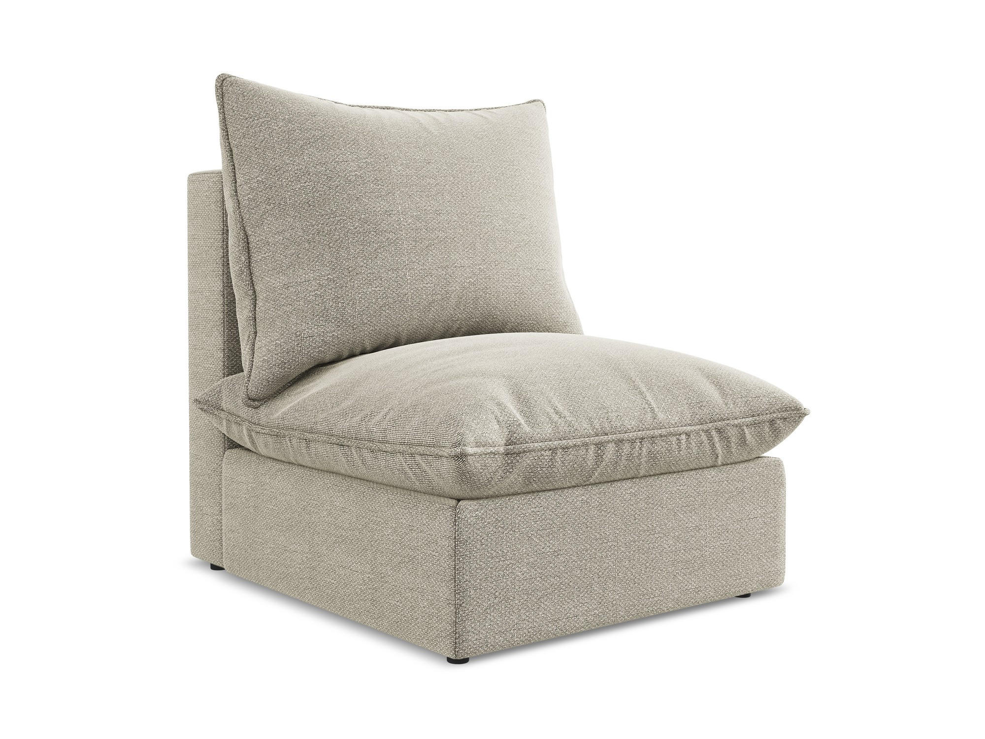SOFAELEMENT Bouclé Stoff Grau - Taupe/Schwarz, Holzwerkstoff/Kunststoff (75/77/90cm) - Makamii