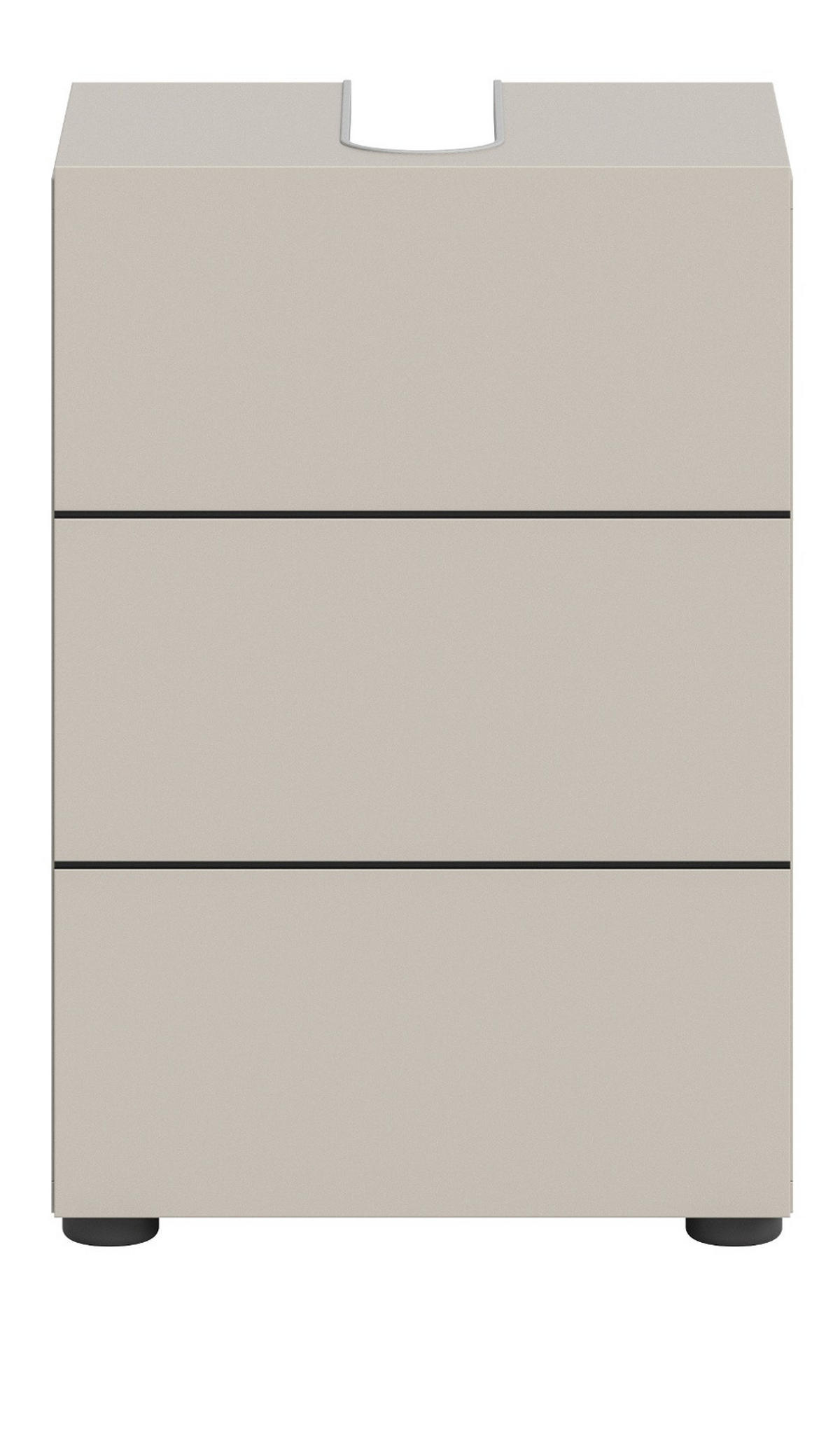 WASCHBECKENUNTERSCHRANK Kaschmir, Badezimmer Unterschrank 38 x 56 cm - Kaschmir/Schwarz, Holzwerkstoff/Kunststoff (38/56/34cm) - Inn.Furn