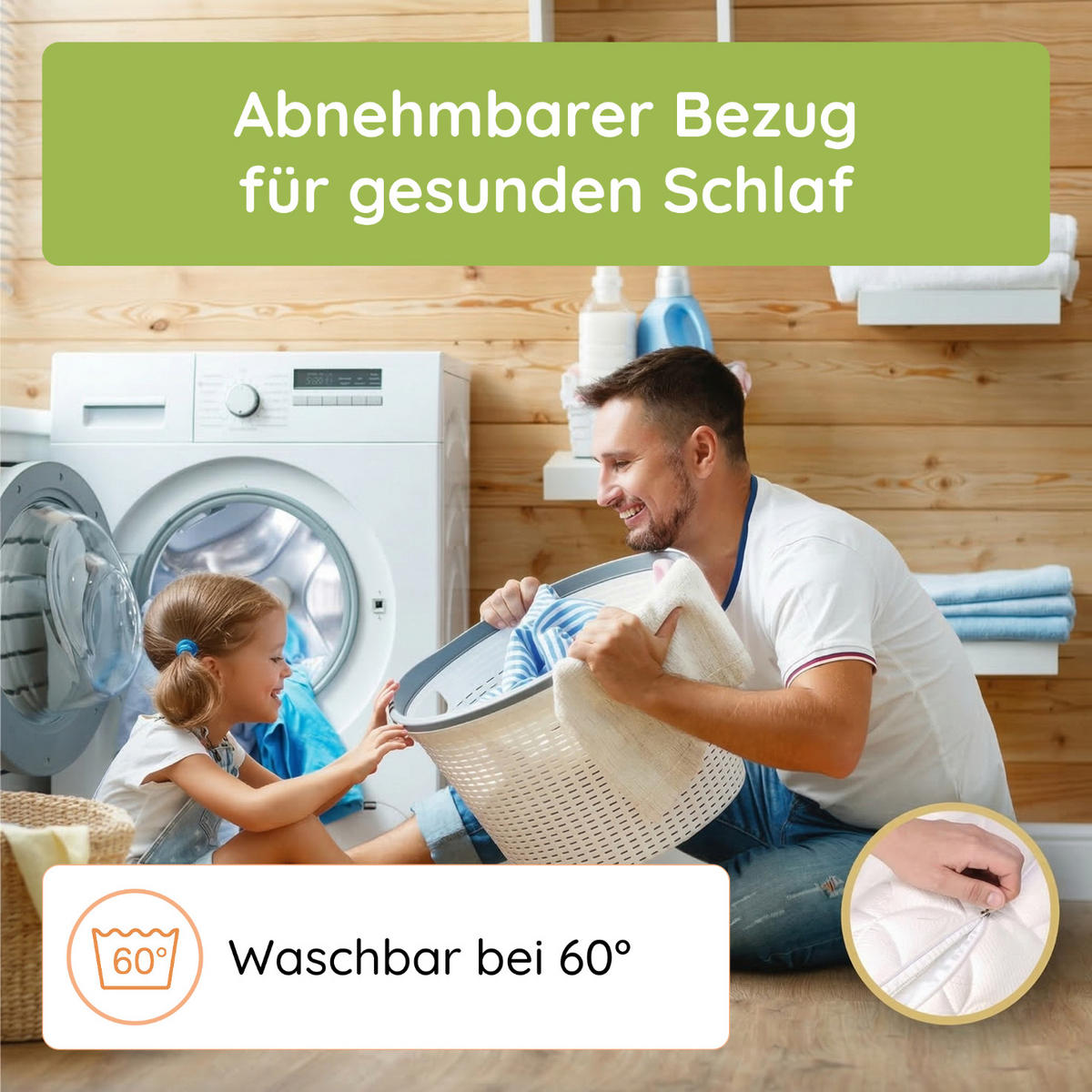 KINDERMATRATZE 60x120 cm 6cm hoch - Weiß, Naturmaterialien (60/120cm) - Kids Collective