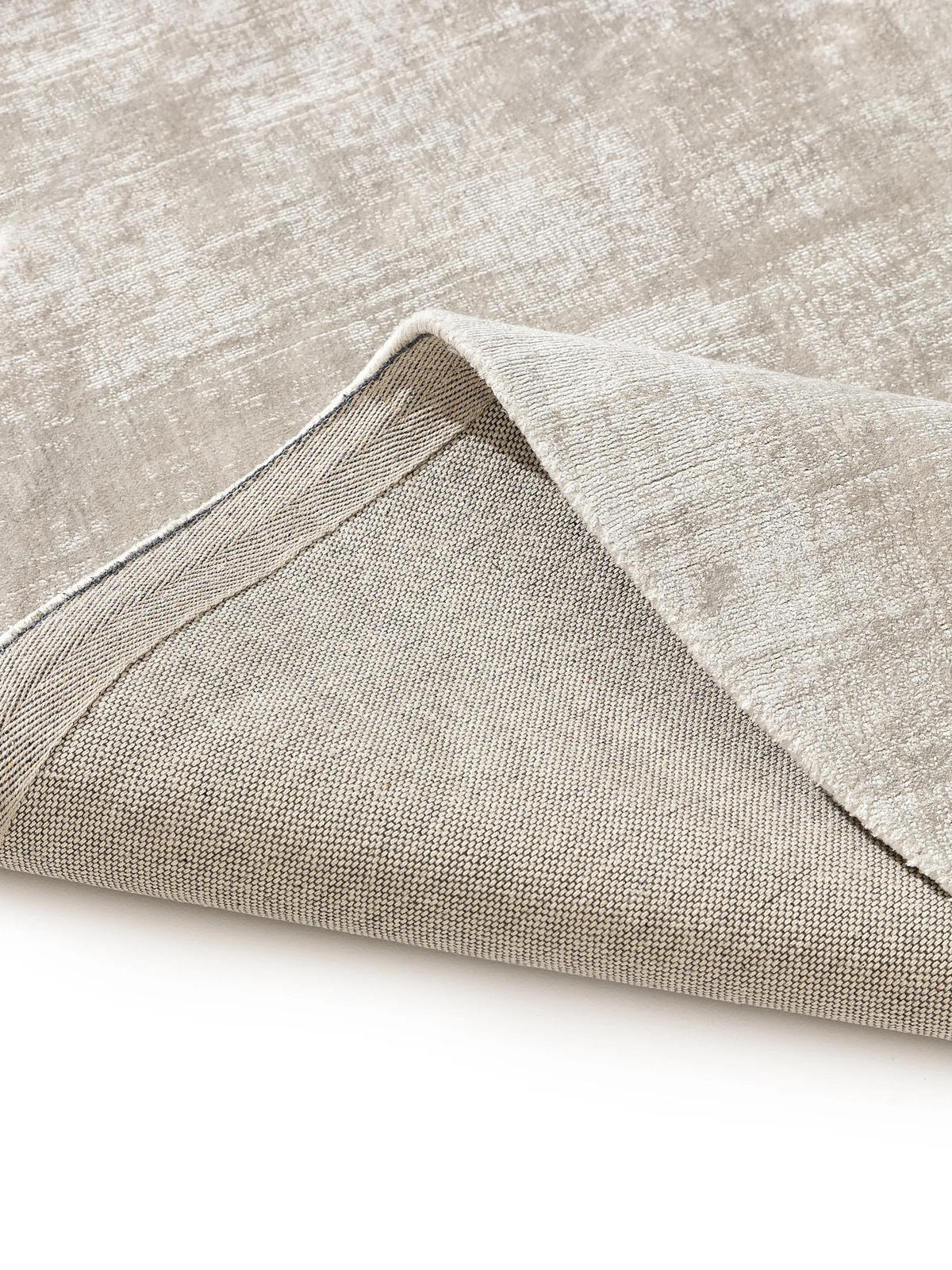 VISKOSETEPPICH rund Nova Hellgrau ø 120 cm rund - Hellgrau, Naturmaterialien/Textil (120/120cm) - benuta Pure