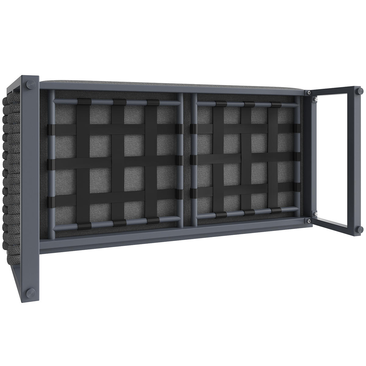 GARTENLOUNGE-SET Gartenmöbelset für 5-6 Personen Ecksofa 2 Tisch mit Sitz-&Rückenkissen - Grau, Textil/Metall - STILVORA