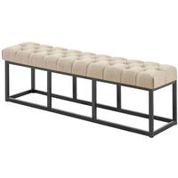SITZBANK 150/38 cm Stoff Taupe - Taupe/Schwarz, Textil/Metall (150/46/38cm) - CLP