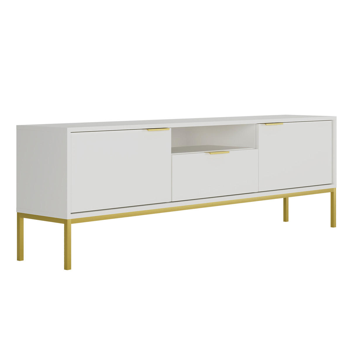 TV-MÖBEL Seattle Weiß - Weiß, Holzwerkstoff (33/56.4/175cm) - Petits-meubles