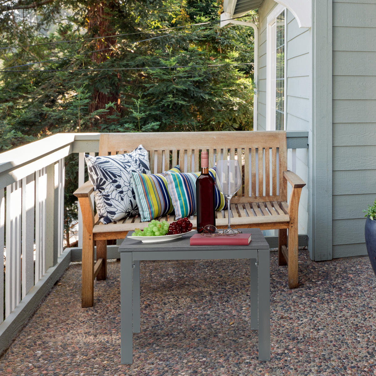 BALKON-BEISTELLTISCH - Grau, Metall (48/52/39cm) - Relaxdays