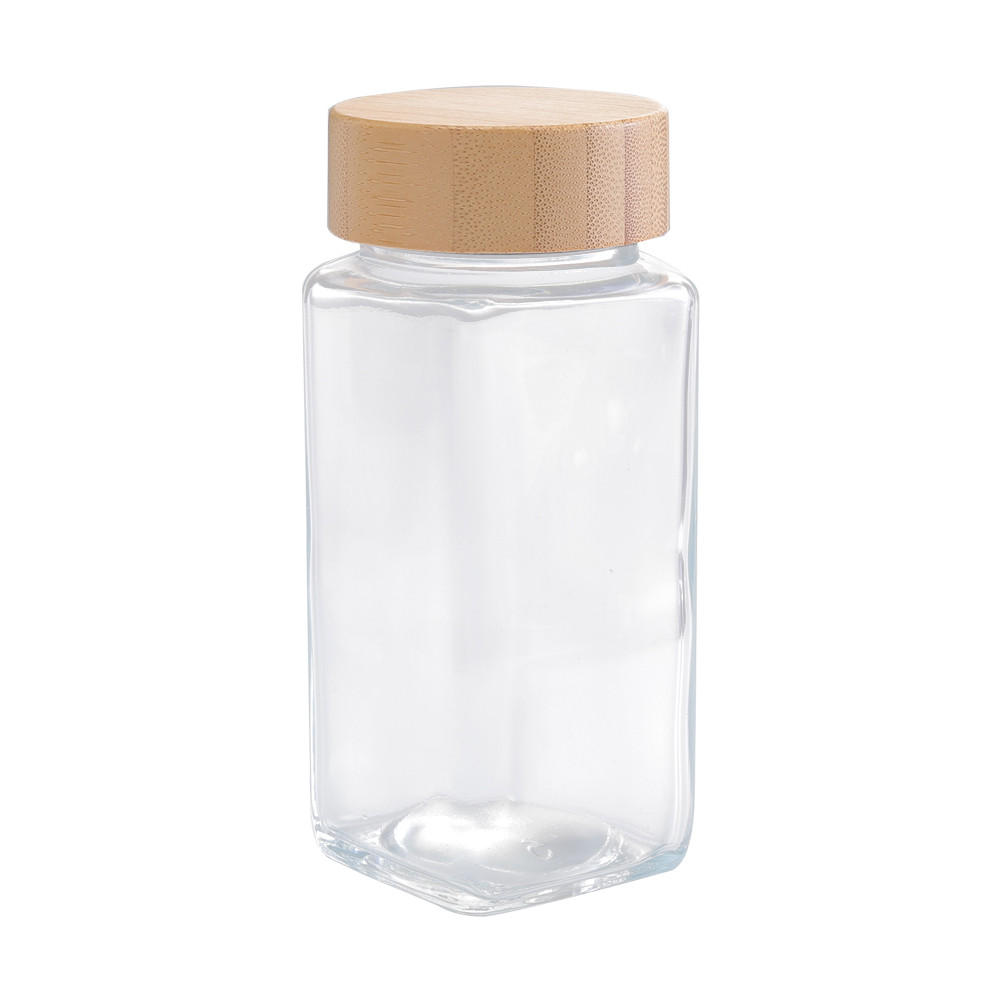 GEWÜRZDOSEN 24er-Set Glas Bambusdeckel - Transparent, Glas/Holz (4.5/10.5/4.5cm) - Livingandhome