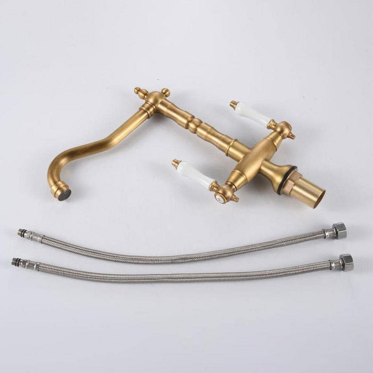 BADEZIMMERARMATUR， Messing europäischen Stil, 39 x 25 x 6,5 cm - Goldfarben, Metall (39/6.5/25cm) - Vallsero