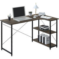 SCHREIBTISCH mit 2 Ablagen,120x74x71,5 cm, Schwarz-Rostfarbe - Rostfarben/Schwarz, Holzwerkstoff/Metall (74/120/71.5cm) - Woltu
