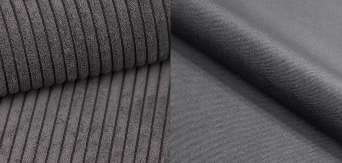 SCHLAFSOFA OSLO, Sofa mit Schlaffunktion und Bettkasten, Farbe: Grau, Cordstoff - Grau, Textil (200/90/91cm) - Sepro Meble