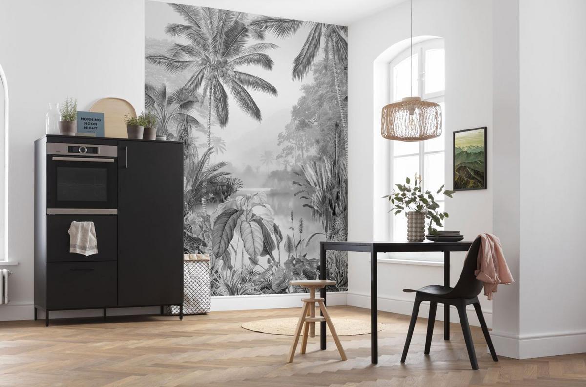 FOTOTAPETE tropischer See 200 x 270 cm - Schwarz, Papier (200/270cm) - Sanders & Sanders