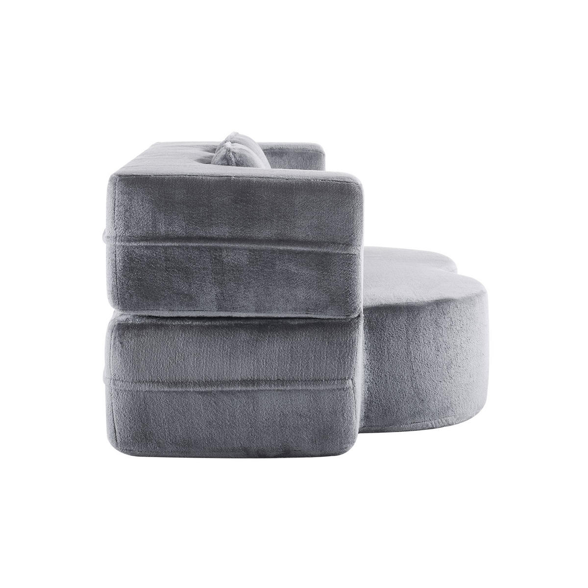 SCHLAFSOFA DE-35000 mit 4 Kissen und Klappfunktion Grau - Grau, Textil (60/76/198cm) - ComfortXL
