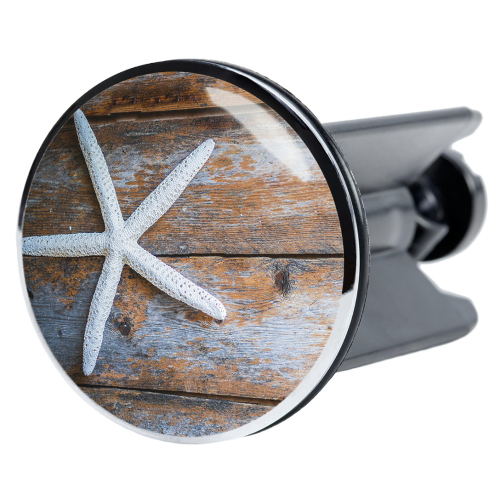 WASCHBECKENSTÖPSEL Bahia - Braun, Kunststoff/Metall (4/7/7cm) - Sanilo