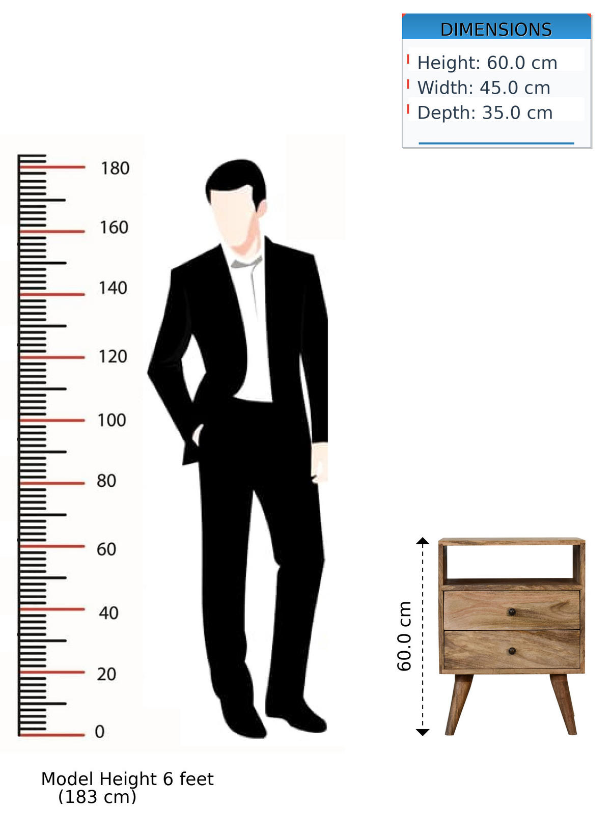 NACHTKASTEN Klassisch Eichenoptik, 2 Schubladen und Offenes Fach, Beige - Beige/Messingfarben, Holz/Metall (45/60/35cm) - Artisan Furniture