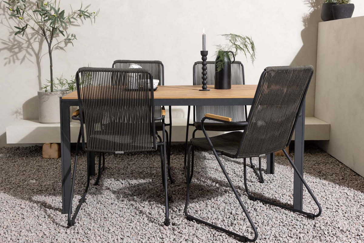 GARTENSET schwarz - Schwarz, Holzwerkstoff - ebuy24