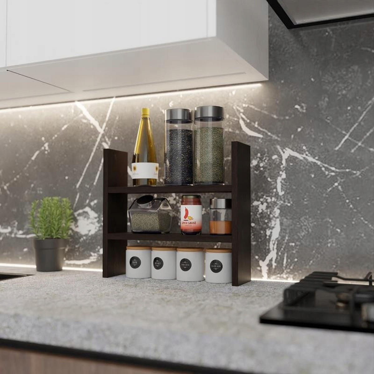 KÜCHENREGAL BIS EX3 Wenge 44/12/40 cm - Wengefarben, Holzwerkstoff (44/40/12cm) - Matkam Möbel