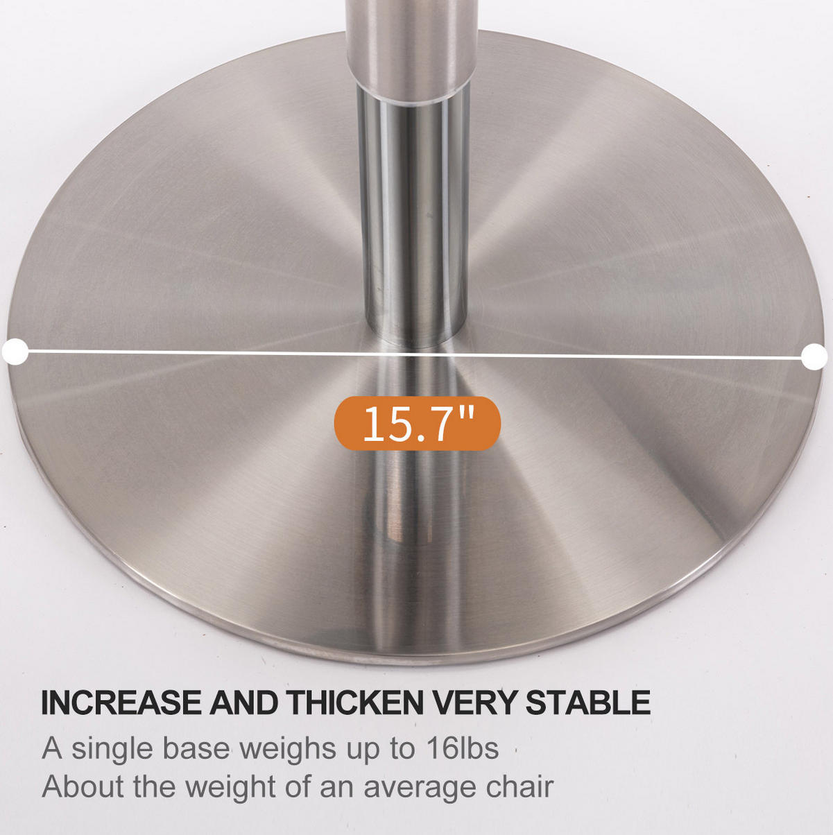 BARHOCKER drehbar höhenverstellbar 57,9-83,1 cm Edelstahl Weiß - Weiß, Metall (52.5/116/52.5cm) - Meubliv
