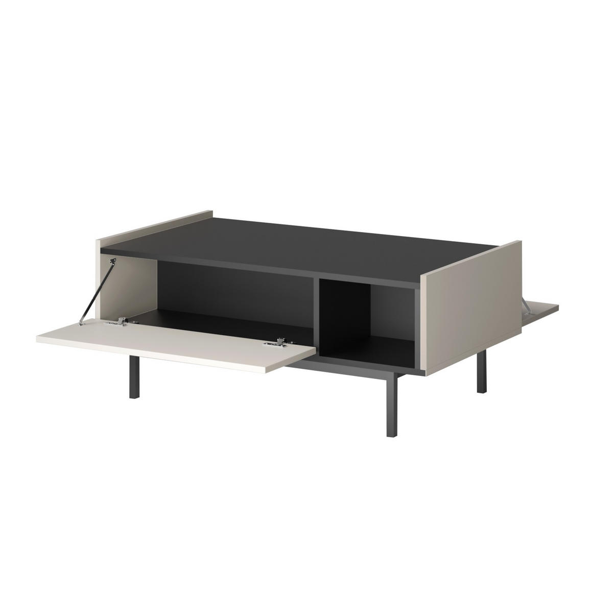 COUCHTISCH Noel 100 x 60 Kaschmir/Schwarz (rechteckig) - Kaschmir/Schwarz, Holzwerkstoff/Metall (60/100/43cm) - mzm24