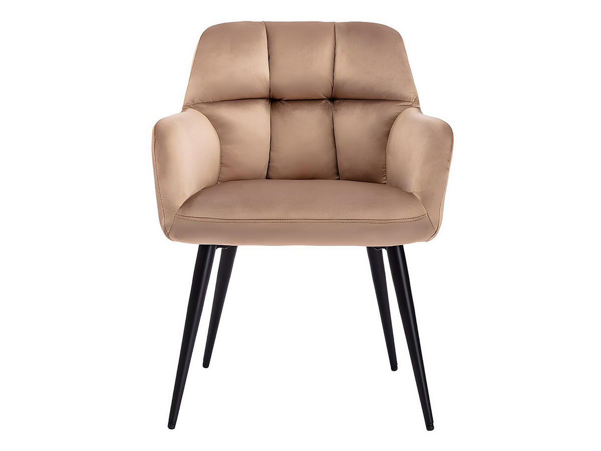 STUHL 6er-Set - Samt & Metall - Beige - PEGA - Beige, Textil (62/78/58.5cm) - Pascal Morabito