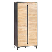 KLEIDERSCHRANK Gapi Fresco grau / Bergesche 90 / 52 / 199cm - Multicolor/Braun, Holz/Holzwerkstoff (90/199/52cm) - Feldmann-Wohnen