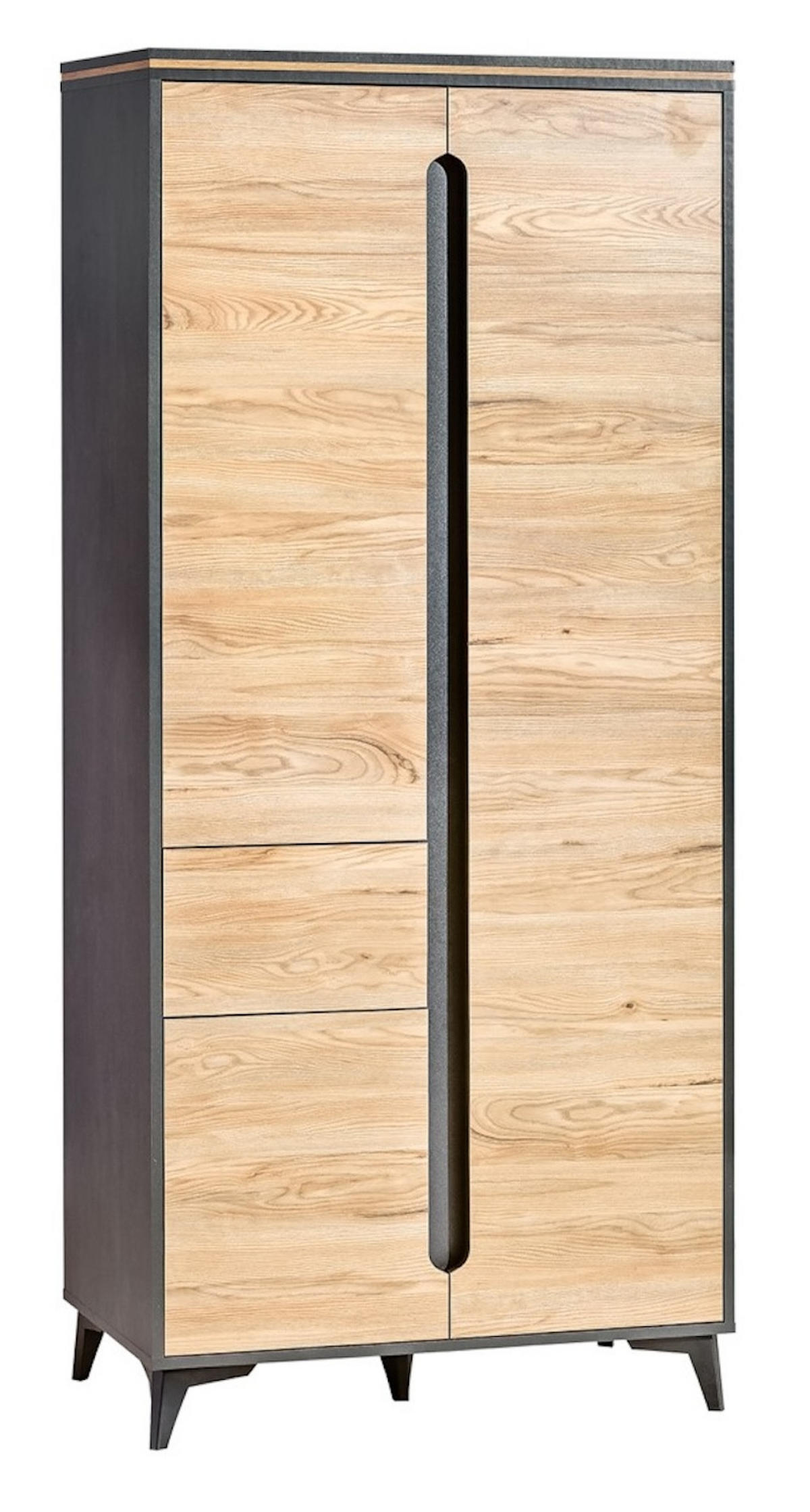 KLEIDERSCHRANK Gapi Fresco grau / Bergesche 90 / 52 / 199cm - Multicolor/Braun, Holz/Holzwerkstoff (90/199/52cm) - Feldmann-Wohnen