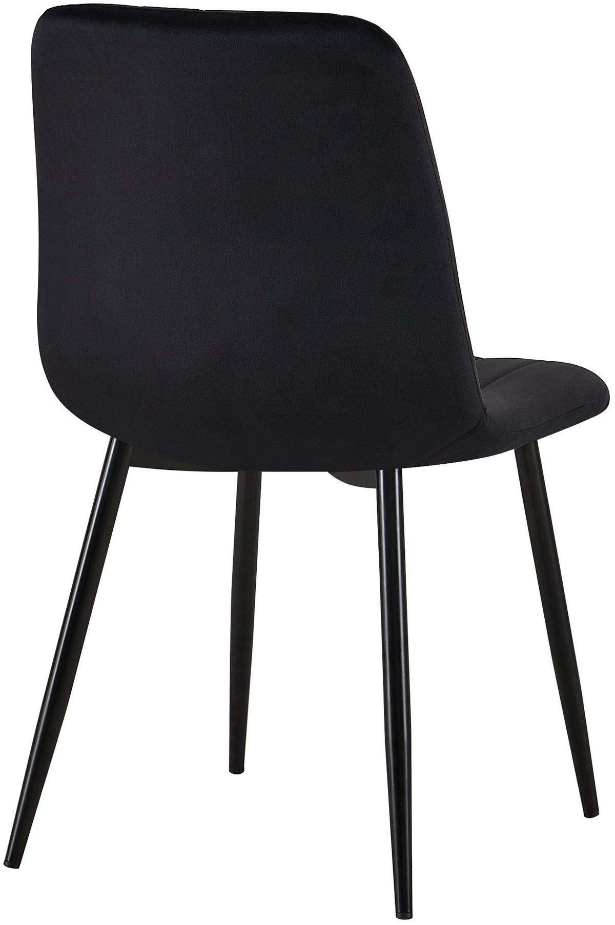 STUHL 4er Set Samt Schwarz - Schwarz, Textil/Metall (45/88/53cm) - CLP