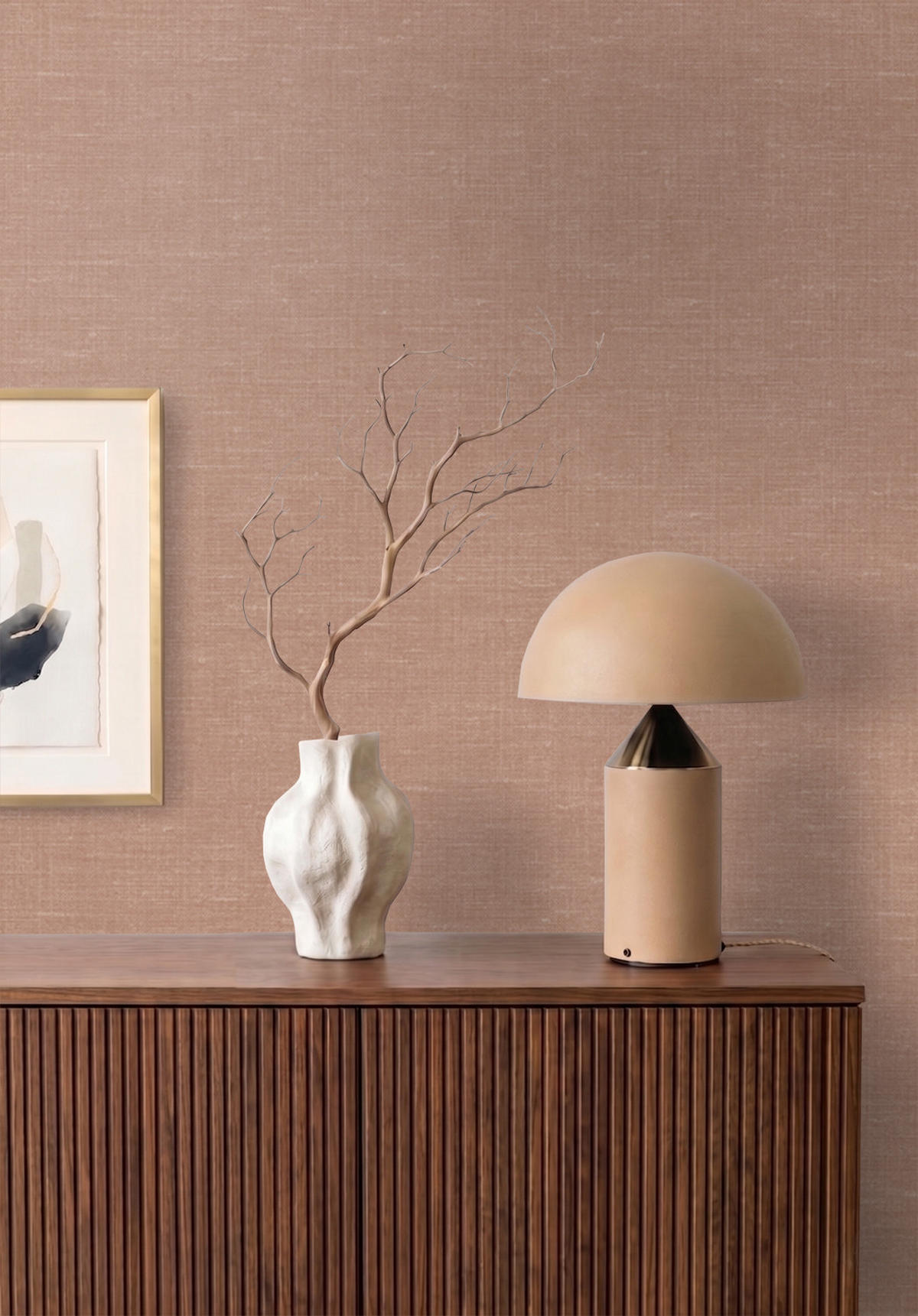 TAPETE Leinen-Optik 53 cm x 10.05 m - Terracotta, Papier (53/1000cm) - Origin Wallcoverings