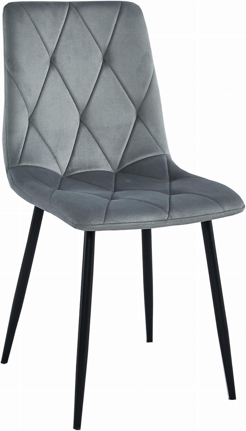 ESSZIMMERSTUHL Velours Silbergrau, Gepolsterte Sitzfläche, Modernes Design - Grau, Textil (51/86/56cm) - Best For Home