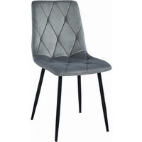 ESSZIMMERSTUHL Velours Silbergrau, Gepolsterte Sitzfläche, Modernes Design - Grau, Textil (51/86/56cm) - Best For Home