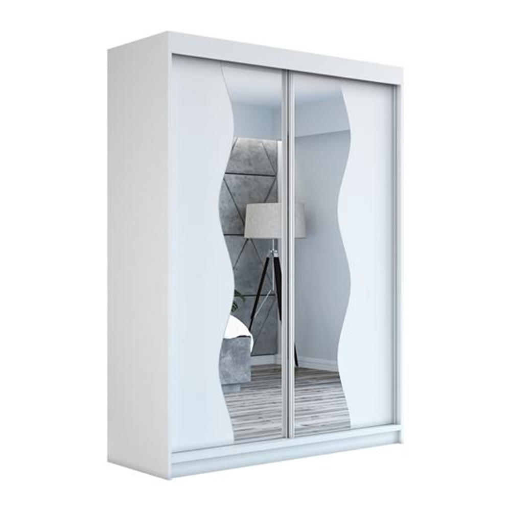 SCHWEBETÜRENSCHRANK 120 CM RIMA Farbe: Weiß / weiß / weiß - Weiß, Holzwerkstoff (120/215/59.5cm) - A&J MöbelLand
