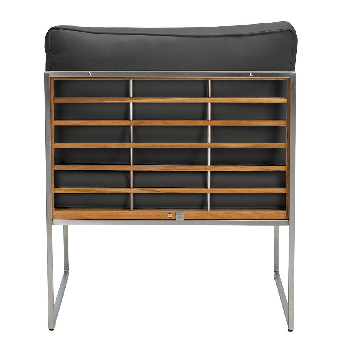 LOUNGESESSEL - Webstoff / Teak massiv - Anthrazit, Holz/Textil (70/74/70cm) - home24