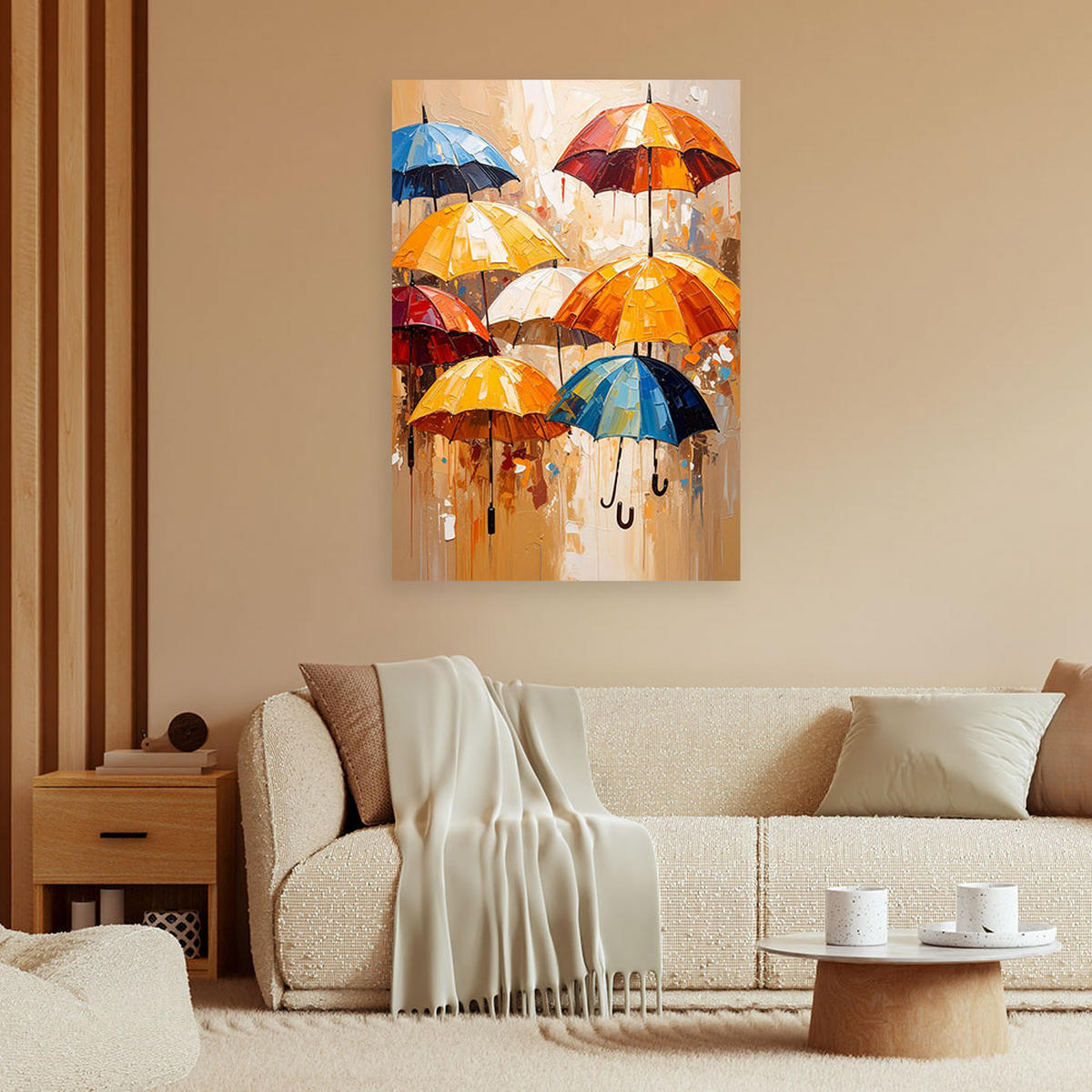 LEINWANDBILD Abstraktion 80x120cm - Multicolor, Textil (80/120cm) - Feeby