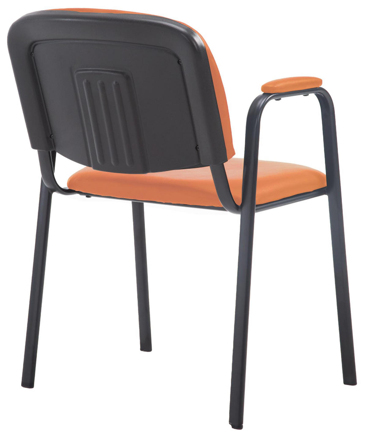 BESUCHERSTUHL Lederlook orange - Schwarz/Orange, Textil/Metall (53/79/55cm) - CLP