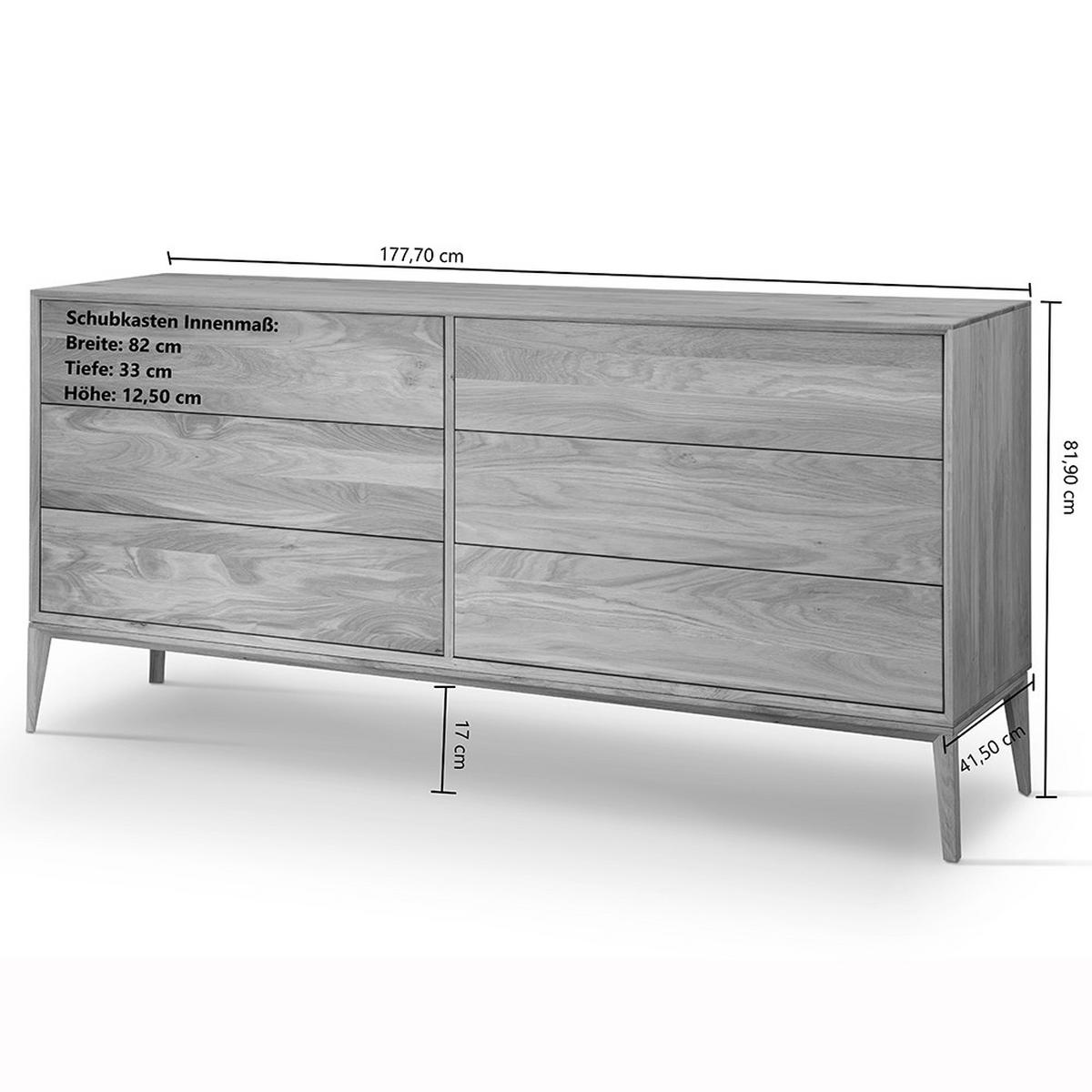 KOMMODE Cuneo-137 - Braun, Holz (178/82/42cm) - Lomado