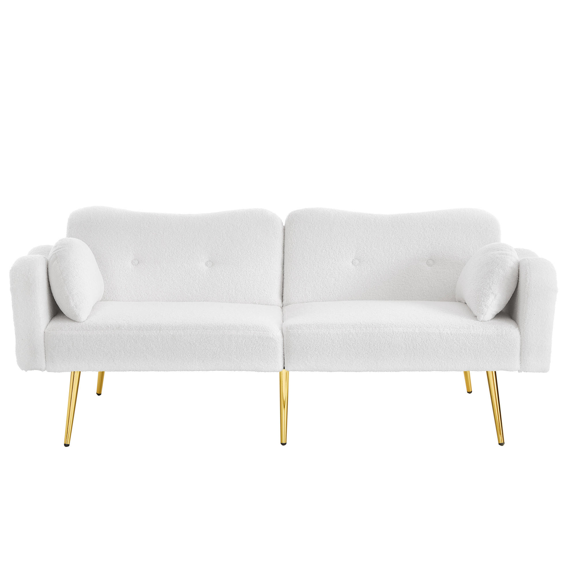 SOFABETT Zweisitzer Wollmischgewebe mit 3-fach verstellbarer Rückenlehne Weiß 175/79/82 cm - Weiß, Textil (79/82/175cm) - Redom