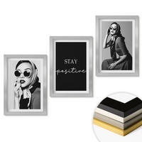 WANDBILDER 3er Set - 20x30 cm Silberner Rahmen - Stilvolle Porträts von Frauen mit Brille - Silberfarben, Kunststoff (20/30cm) - ArtPrintCave