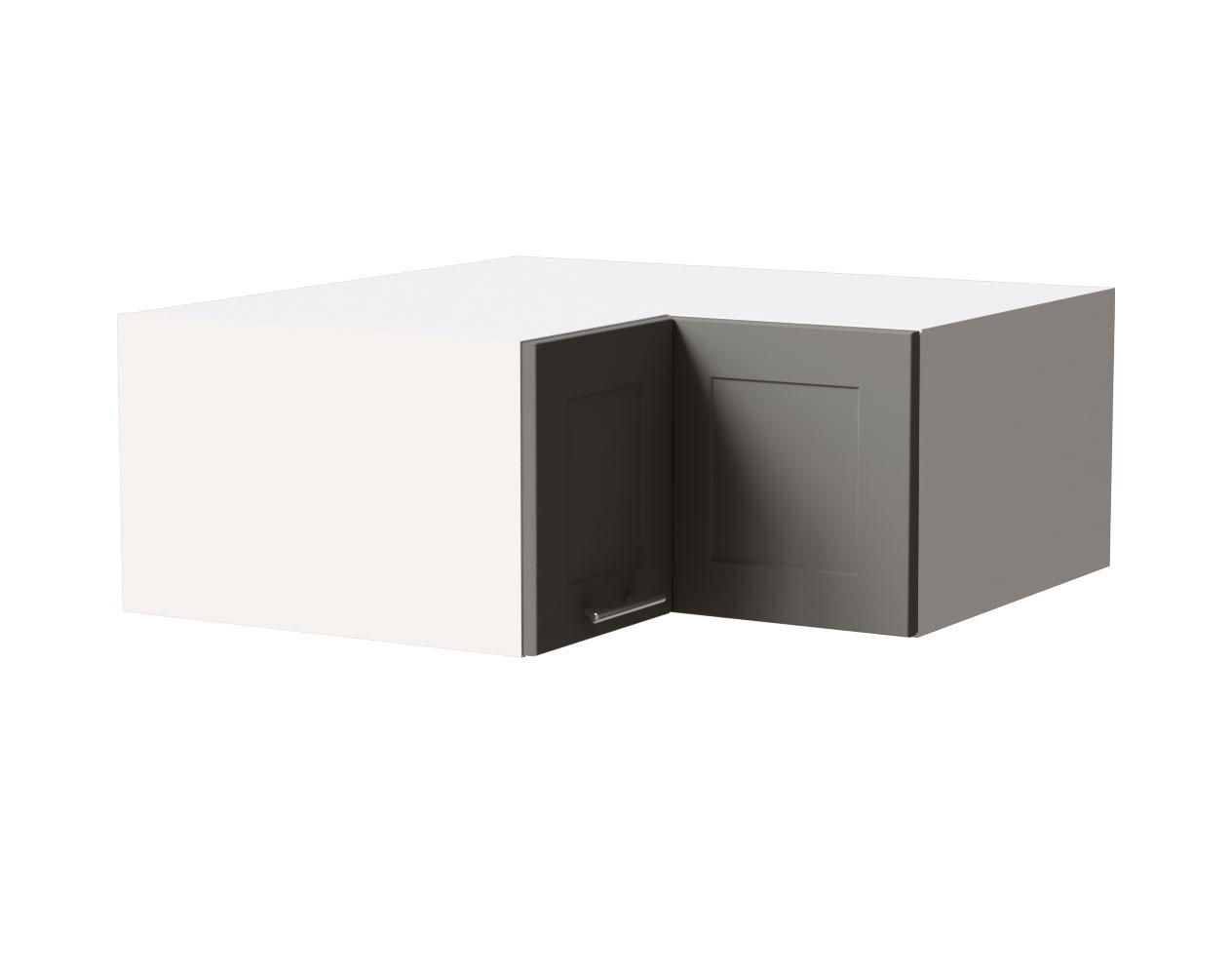 Feldmann-Wohnen Eckaufsatzschrank Grau, Weiß 90x36x90 cm