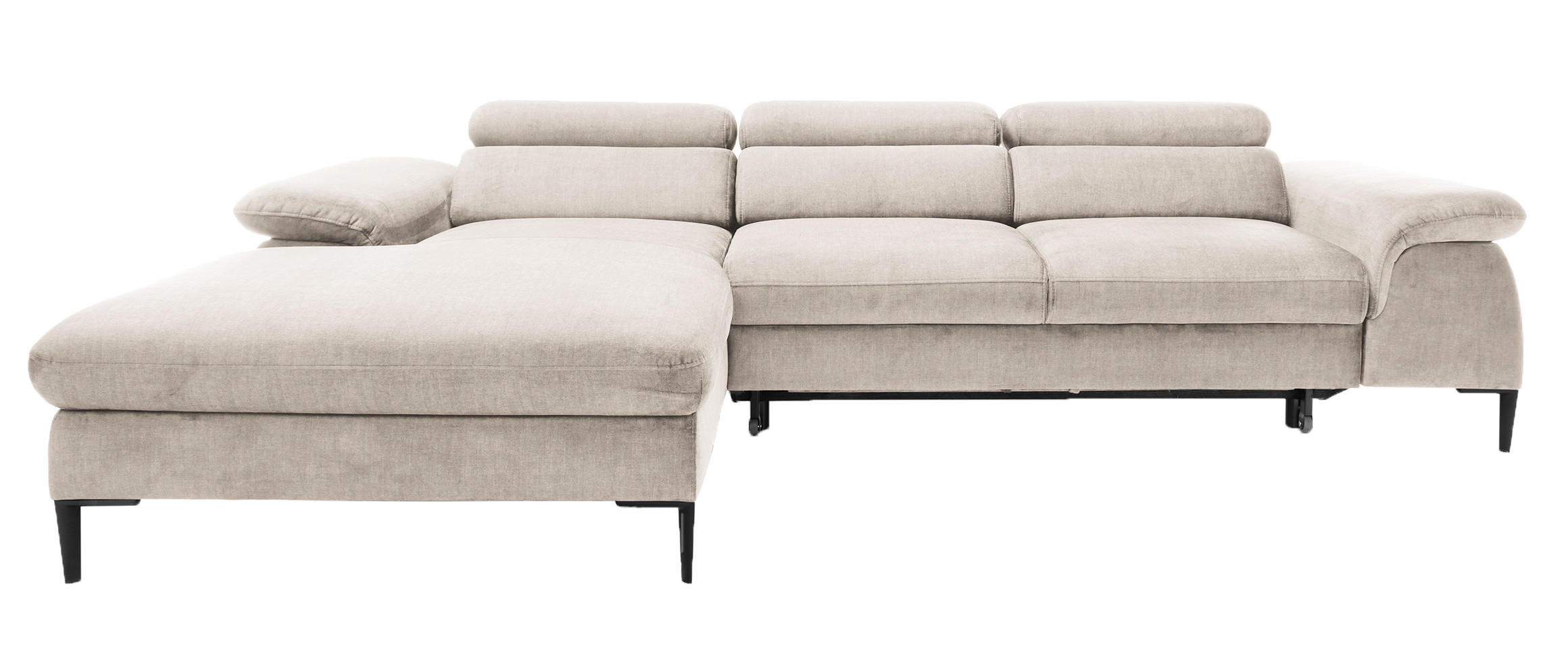 ECKSOFA L-Form 290 cm Amaro M mit Schlaffunktion, Links, Creme - Creme, Holz (288/182cm) - Emporius