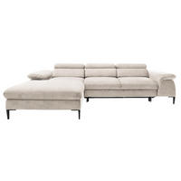 ECKSOFA L-Form 290 cm Amaro M mit Schlaffunktion, Links, Creme - Creme, Holz (288/182cm) - Emporius