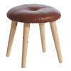 HOCKER Ø36x32 cm, Kunstleder-Holz, Braun - Braun, Holz (36/32/36cm) - dasmöbelwerk