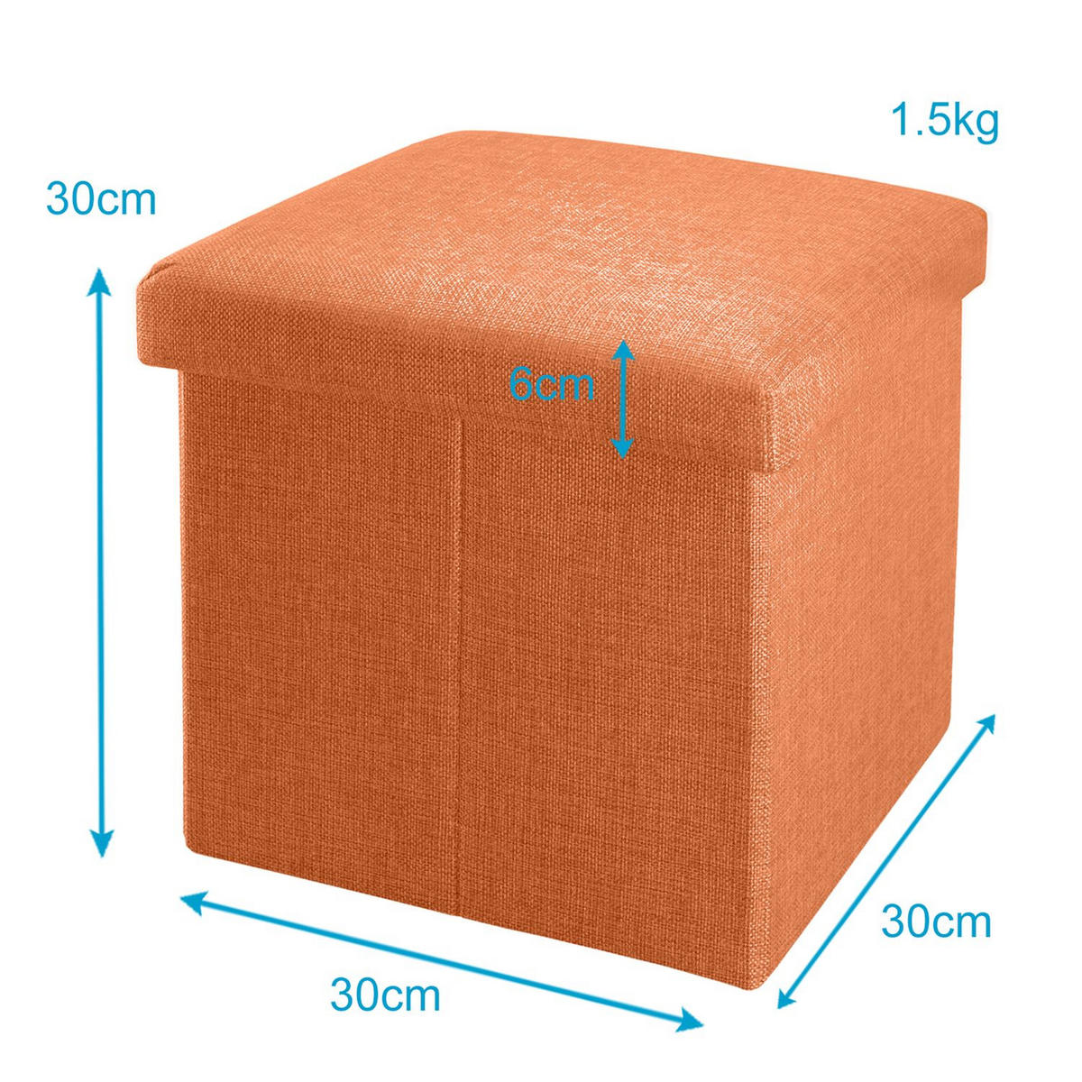 SITZBOX Faltbar 30/30/30 cm (Orange) - Orange, Textil (30/30/30cm) - Intirilife