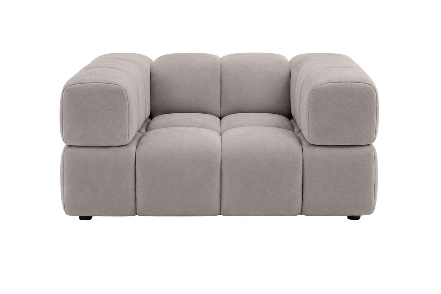 SESSEL, Veloursstoff Bluvel, Aschgrau, Averro - Grau, Holz (160/70/96cm) - Kaiser Möbel