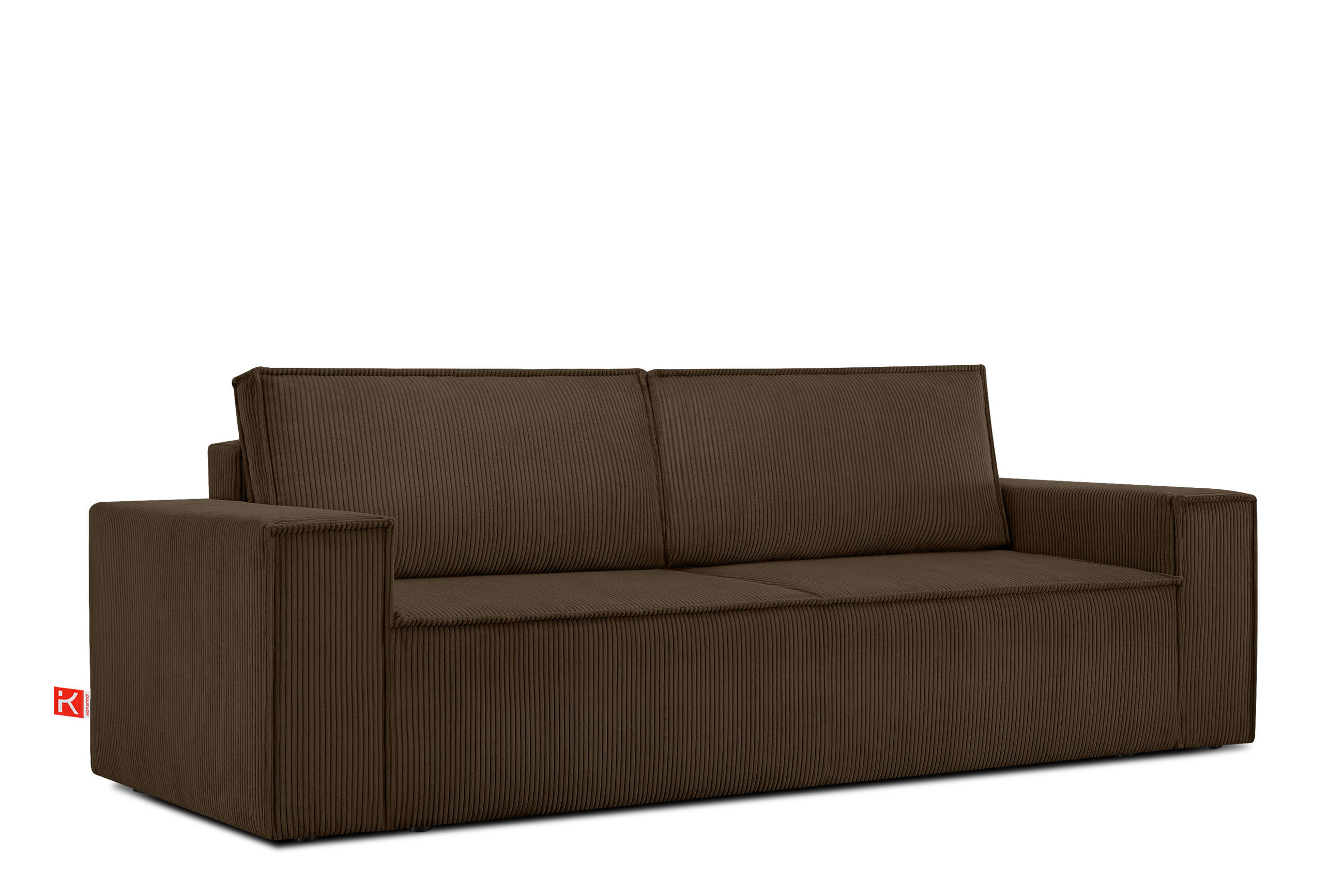 3-SITZER-SCHLAFSOFA NAPI in Pet Friendly Cord-Stoff, dunkelbraun - Dunkelbraun/Schwarz, Textil (244/89/101cm) - KONSIMO®