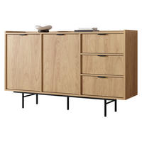 KOMMODE Edison 2D3S - Eichefarben/Schwarz, Holzwerkstoff/Metall (150/90/40cm) - MIRJAN24