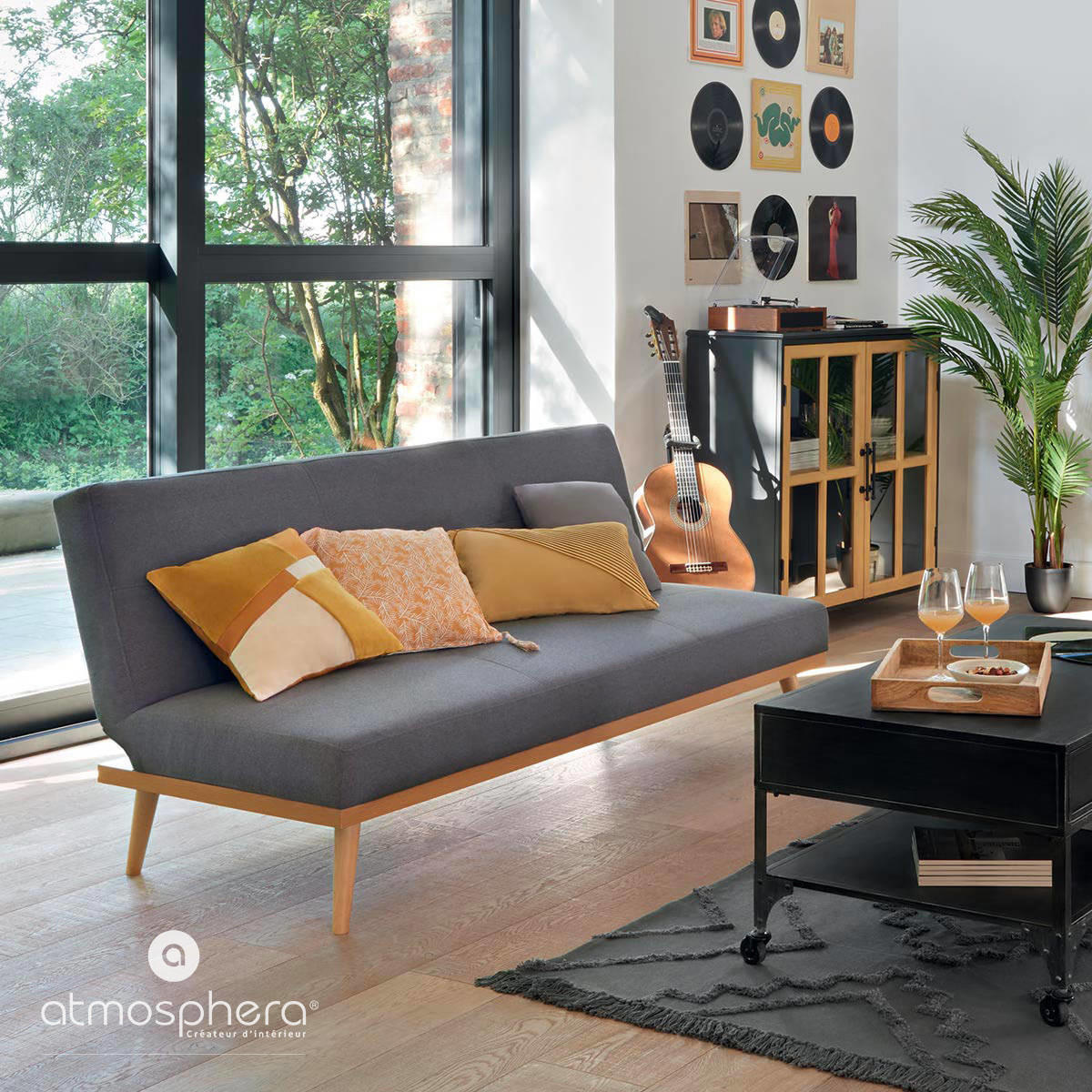 ZIERKISSEN Patch 40/40 cm - Gelb, Naturmaterialien (40/40cm) - Atmosphera Createur d´interieur