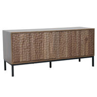 TV-SCHRANK, dunkles Holzeffekt - Braun, Holz (40/54/120cm) - Oviala