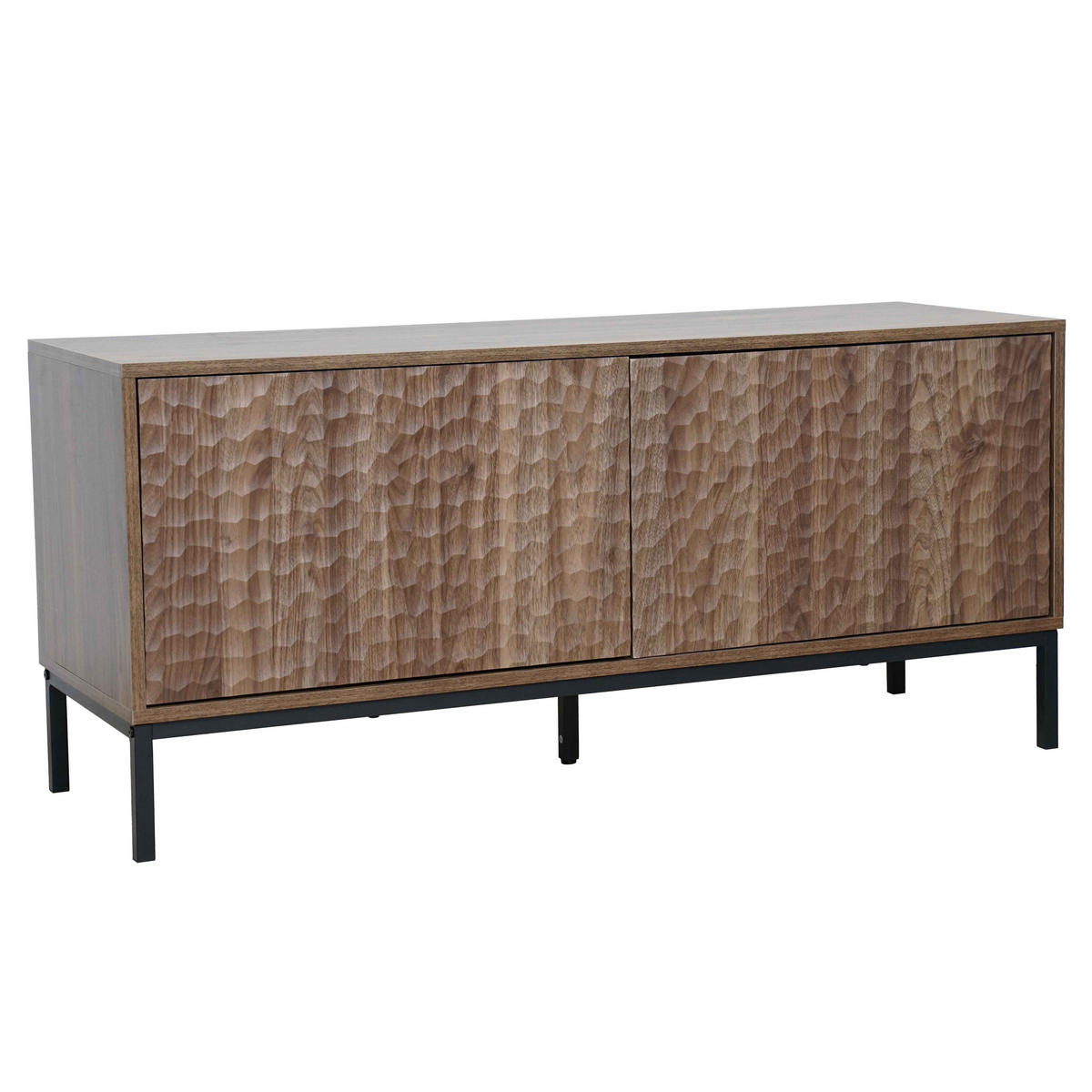TV-SCHRANK, dunkles Holzeffekt - Braun, Holz (40/54/120cm) - Oviala